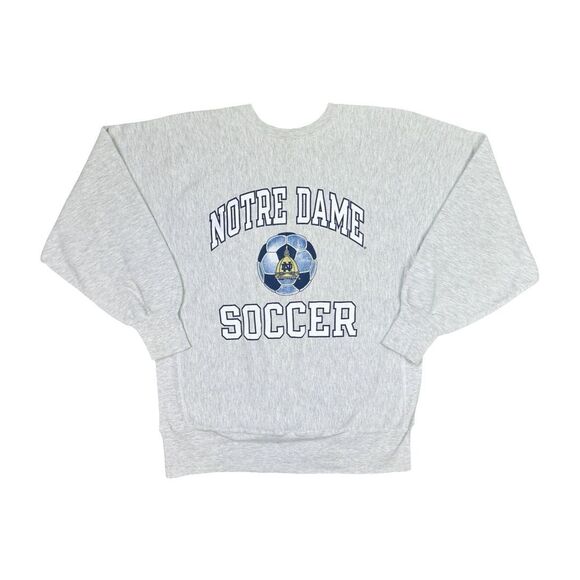 Vintage Champion Reverse Weave Notre Dame Soccer Crew Neck Sweatshirt - Size XL - Picture 1 of 8